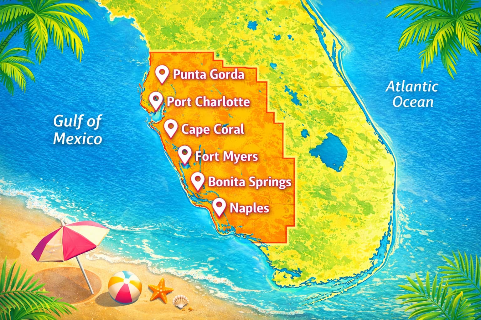 Karte unseres Service-Gebiets